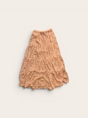 Aerie Women's Tiered Midi Skirt in Orange Cheetah Print, Size XS